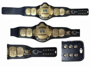 RIC FLAIR AUTOGRAPHED CUSTOM EAGLE BLACK & GOLD BELT JSA  SILVER - Picture 1 of 6