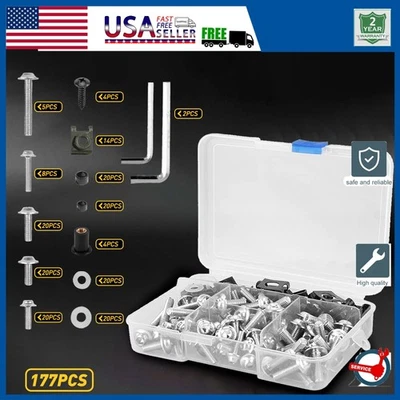 Parafusos de carenagem de aço Yamaha para Honda Suzuki carroceria prata parafusos de conjunto 177 peças - Imagem 1 de 4