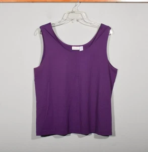 Camiseta sin mangas Chico's púrpura oscuro jersey elástico atemporal sin mangas talla 3 (XL) - Imagen 1 de 3