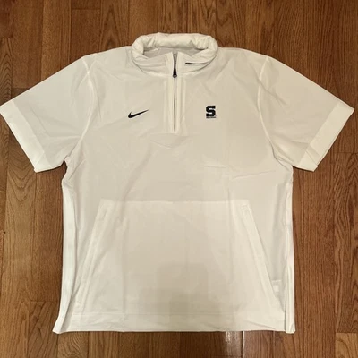 Men's Nike White Penn State Sideline Coach Short Sleeve Half-Zip Jacket XL - Image 1 of 4