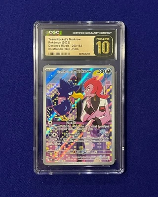 CGC Pristine 10 Team Rocket's Murkrow #200 Destined Rivals 2025 Pokemon PRISTINE - Image 1 of 3