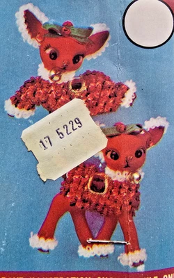 Walco RENO DE SANTA Flocado Lentejuelas Cuentas Navidad Adorno Kit De Colección Hacer 2 Foto 1 de 4