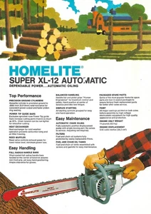 Equipment Data Sheet - Homelite - Super XL-12 Auto - Chainsaw - Brochure (E8871) - Picture 1 of 1