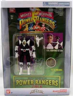 Figura de acción Power Rangers Mighty Auto Morphin Black Ranger 5 pulgadas - Zach Foto 1 de 4