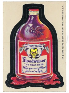 1975 Topps Wacky Packages 15th Series 15 BLOODWEISER BEER ex+/nm- - Picture 1 of 2