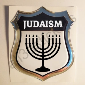 Pegatina del judaísmo emblema 3D resina cúpula gel calcomanía vinilo bandera símbolo menorá - Imagen 1 de 1