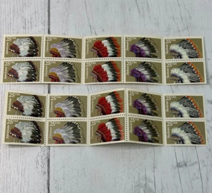 American Indian Headdresses Folk Art 25 cent 20 USPS Stamps Total #2501-05 - Picture 1 of 2