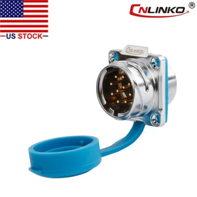 12 Pin Power Circular Connector Male Socket Outdoor Waterproof IP67 Heavy Duty - Image 1 of 4