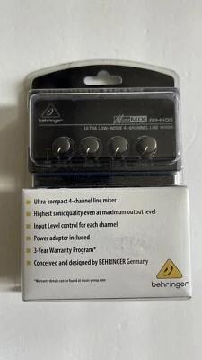 Behringer Micromix MX400 Ultra Low Noise 4 Channel Line Mixer NWT - Image 1 of 4