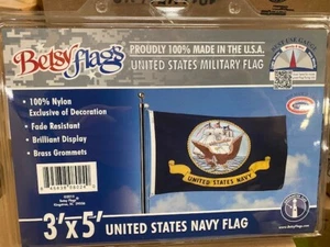 United States Navy Flag 3'x5' Besty Flags USA Made Military Nylon Brass Grommets - Picture 1 of 1
