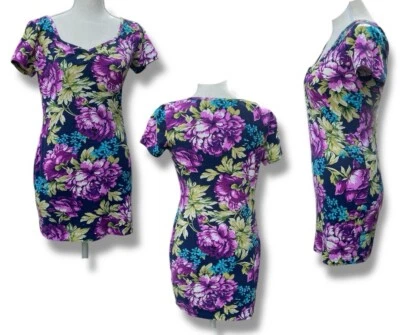 Vestido Estampado Floral FOREVER 21 Camiseta Ajustada Mini Manga Corta Talla Grande Foto 1 de 4