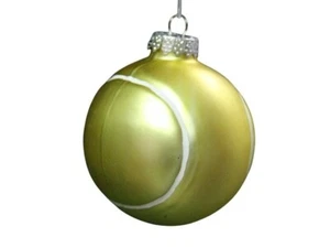 Gold Tennis Ball Christmas Ornament Round Sports Holiday Hanging Boxed NEW - Picture 1 of 4