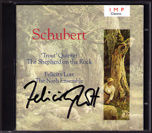 Felicity LOTT Signiert SCHUBERT Trout Quintet Der Hirt auf dem Felsen CD NASH EN
