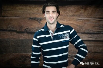 Marc Laurent Long Sleeves T-Shirt for Men or Women, Navy Blue & White Strip, L - Image 1 of 4