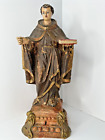 Antique St Vincent Ferrer Statue Figurine Terracotta Clay Glass Eyes Icon 11?