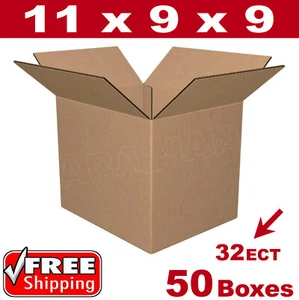 50 - 11x9x9 Cardboard Boxes Mailing Packing Shipping Box 32ECT Corrugated Carton - Picture 1 of 1