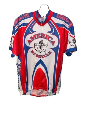 CAMISETA DEPORTIVA CICLISTA AMERICA BY BICYCLE PARA HOMBRE RITMO S/S L CREMALLERA EE. UU. USADA EN EXCELENTE ESTADO Foto 1 de 4