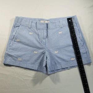 Vineyard Vines White and Blue Striped Seersucker Everyday Shorts Size 14 Girl's - Picture 1 of 6