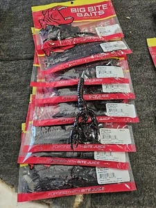 Big Bite Baits 5" Black Neon Big Craw (lot of 8) - Picture 1 of 1