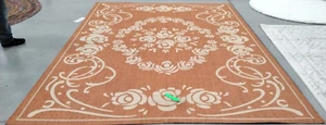 TERRACOTTA / NATURAL 9' X 12' Spot on Rug Reduced Price 1172716708 CY1893-3202-9 - Picture 1 of 4