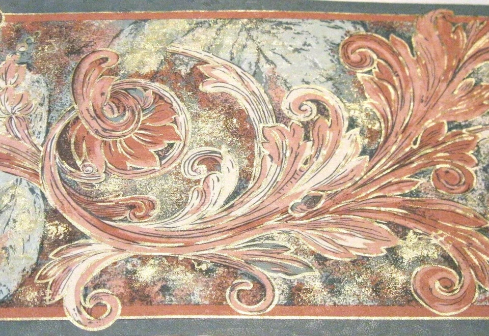 Wallpaper Border Cabbage Roses Mixed Flowers Floral Green Eh00144 Cottage Chic