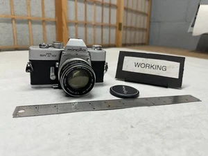 Minolta SRT 101 35mm SLR Film Camera MC ROKKOR-PF 55mm F/1.7 lens WORKING! X2 - Picture 1 of 10