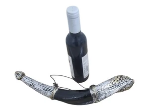Porte-tasse à vin viking corne à boire véritable corne Kudu plaqué argent 925 géorgien - Photo 1 sur 19