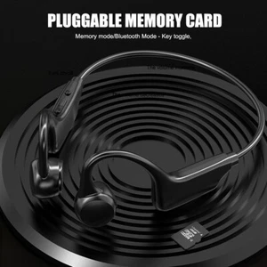 Wireless Outdoor Bone Conduction Headphones Bluetooth V5.3 Earbuds Sport Headset - Picture 1 of 11