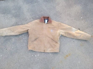 Carhartt Detroit Jacke Decke Distressed Duck J01 BRN Herren 46 groß US Vintage - Bild 1 von 14