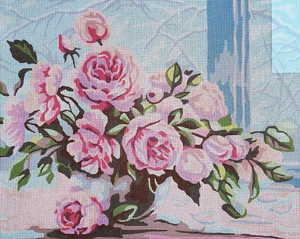 Needlepoint Painted Canvas Gobelin 11880W - Flowers 20"x24" Collection D'Art - Picture 1 of 3