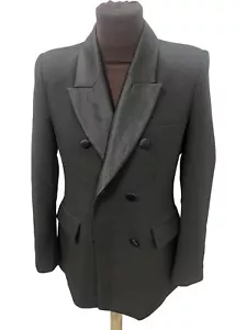 Zara Double Breasted Tuxedo Black Jacket Size L Made in Morocco T2610 LT116 - Picture 1 of 10