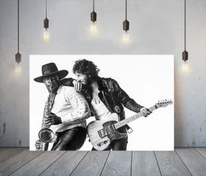 MÚSICO SPRINGSTEIN - LIENZO ENMARCADO PROFUNDO PAPEL FOTOGRÁFICO IMPRESIÓN - NEGRO BLANCO - Imagen 1 de 17