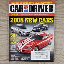 Car and Driver Magazine Oct 2007 Audi S5 Corvette Z06 Viper SRT10 Hummer H3