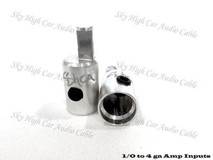 Pair of Sky High Car Audio 1/0 Gauge to 4 Gauge Amp Input Reducers Inputs - Picture 1 of 3