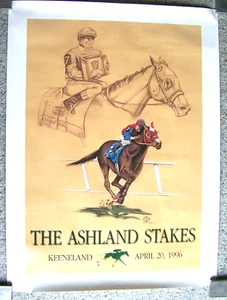 The Ashland Stakes Keeneland 1996 Chris Doolin Limited Signed Poster 1996 - Picture 1 of 5
