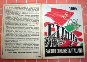 KARTE ITALIENISCHE KOMMUNISTISCHE PARTEI 1954 TURIN MIT VIGNETTEN - Bild 1 von 2