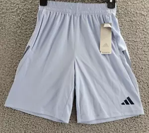 adidas Aeroready Elastic Waist Bold 3-Stripe Active Shorts Big Boys 10/12 Blue - Picture 1 of 14