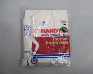 Vintage 70s Handtex Long John Waffle Knit Thermal Underwear Shirt Size Medium - Picture 1 of 3