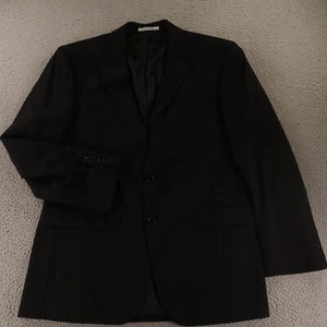 Kenneth Cole Jacket L Black 100% Wool Blazer Sport Coat 44R - Picture 1 of 15
