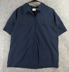 Bobbie Brooks Kurzarm Hemd Herren XL Blau Button Down Freizeithemd mit Tasche - Bild 1 von 5