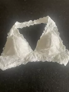 BP Nordstrom Lace Halter Neck Bralette Ivory Size Medium M - Picture 1 of 6