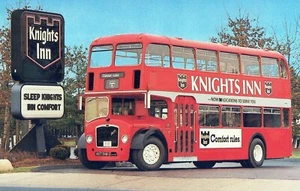 Knights Inn 1963 Bristol Doppeldeckerbus britischer Transport Postkarte - Bild 1 von 2