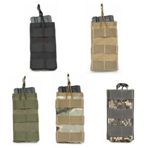 Tactical MOLLE Singolo .223/5.56mm Open Top Mag Magazine Pouch Caccia Militare - Foto 1 di 18