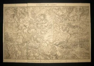 RÉGION DE NANCY EN MEURTHE-ET-MOSELLE carte géographique originale ancienne - Imagen 1 de 6
