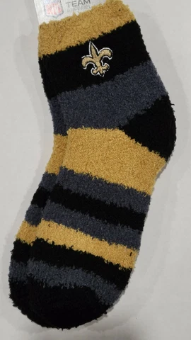 NFL New Orleans Saints Fuzzy Soft Socks, New (Rainbow) Cover