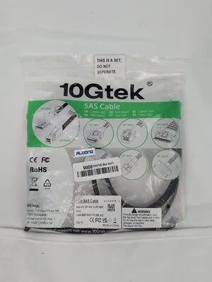 2 Packs Mini SAS Cable SFF-8087 to SFF-8087, 36Pin 100Ohms 0.5 ~1 Meter - Image 1 of 4