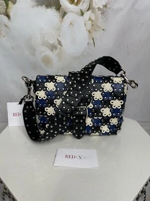 Valentino By Red Valentino Studded Floral Puzzle Calf Leather Bag NWTS  $985 - Image 1 of 4