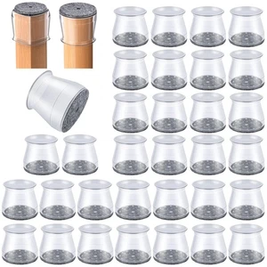 32 Pcs Chair Leg Protectors - Clear Silicone Felt Pads for 1-5/16" to 2" Le - Picture 1 of 6