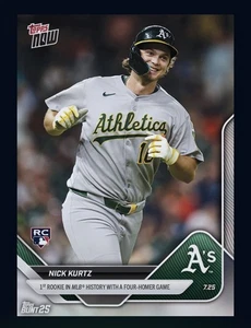 2025 TOPPS NOW- First 4 Homerun Game Rookie- NICK KURTZ (Topps Bunt DigitaI card - Picture 1 of 1
