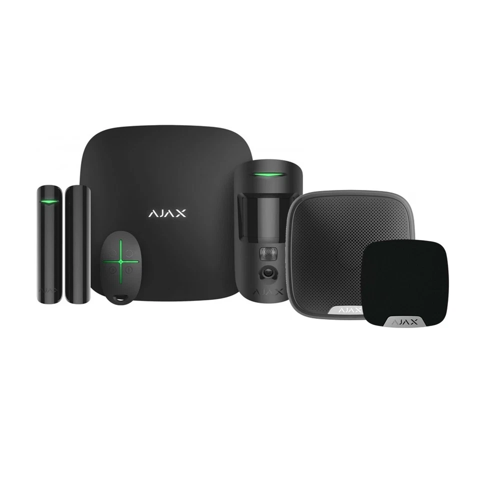Ajax Kit antifurto wireless Nero HUB2 PLUS GSM(4G) + SENSORE + SIRENE - 38175